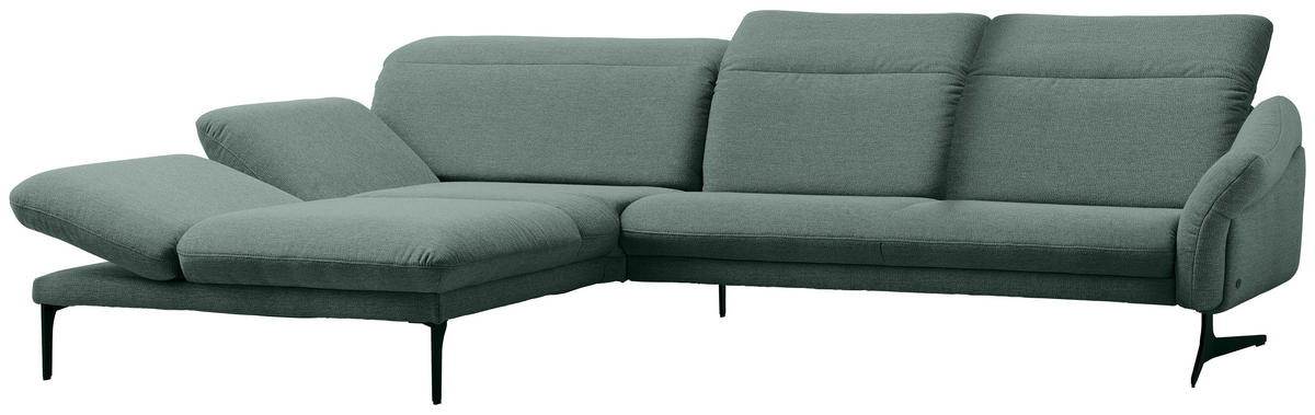 ECKSOFA in Webstoff Türkis  - Türkis/Anthrazit, Design, Textil/Metall (203/299cm) - Himolla