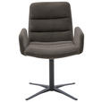 ARMLEHNSTUHL  in Cord  - Schwarz/Mokka, Design, Textil/Metall (61/88/66cm) - Dieter Knoll
