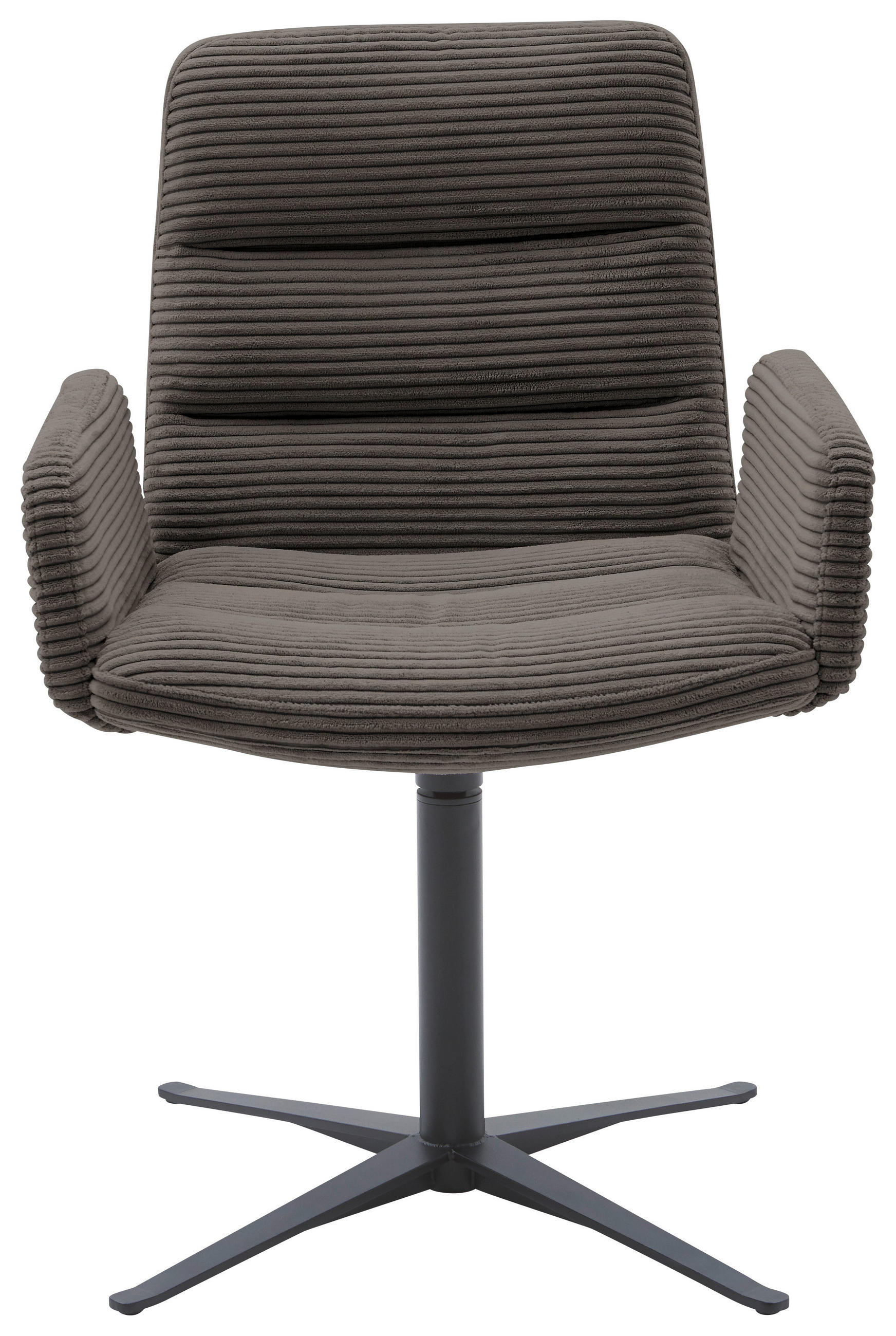 ARMLEHNSTUHL  in Cord  - Schwarz/Mokka, Design, Textil/Metall (61/88/66cm) - Dieter Knoll