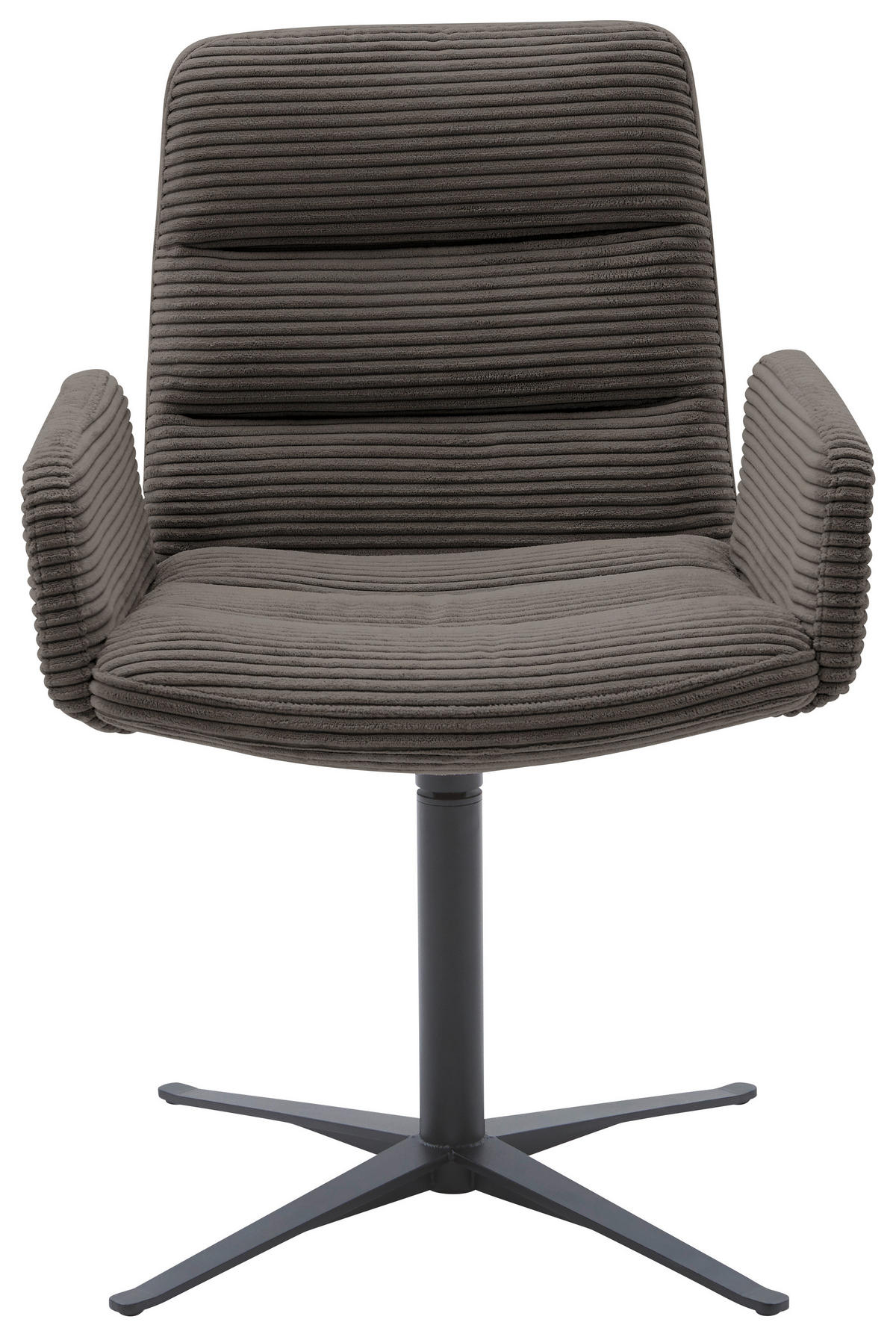 ARMLEHNSTUHL  in Cord  - Schwarz/Mokka, Design, Textil/Metall (61/88/66cm) - Dieter Knoll