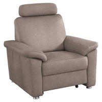 FERNSEHSESSEL Webstoff Graubraun  - Graubraun/Silberfarben, Konventionell, Textil/Metall (102/91/91-159cm) - Beldomo System