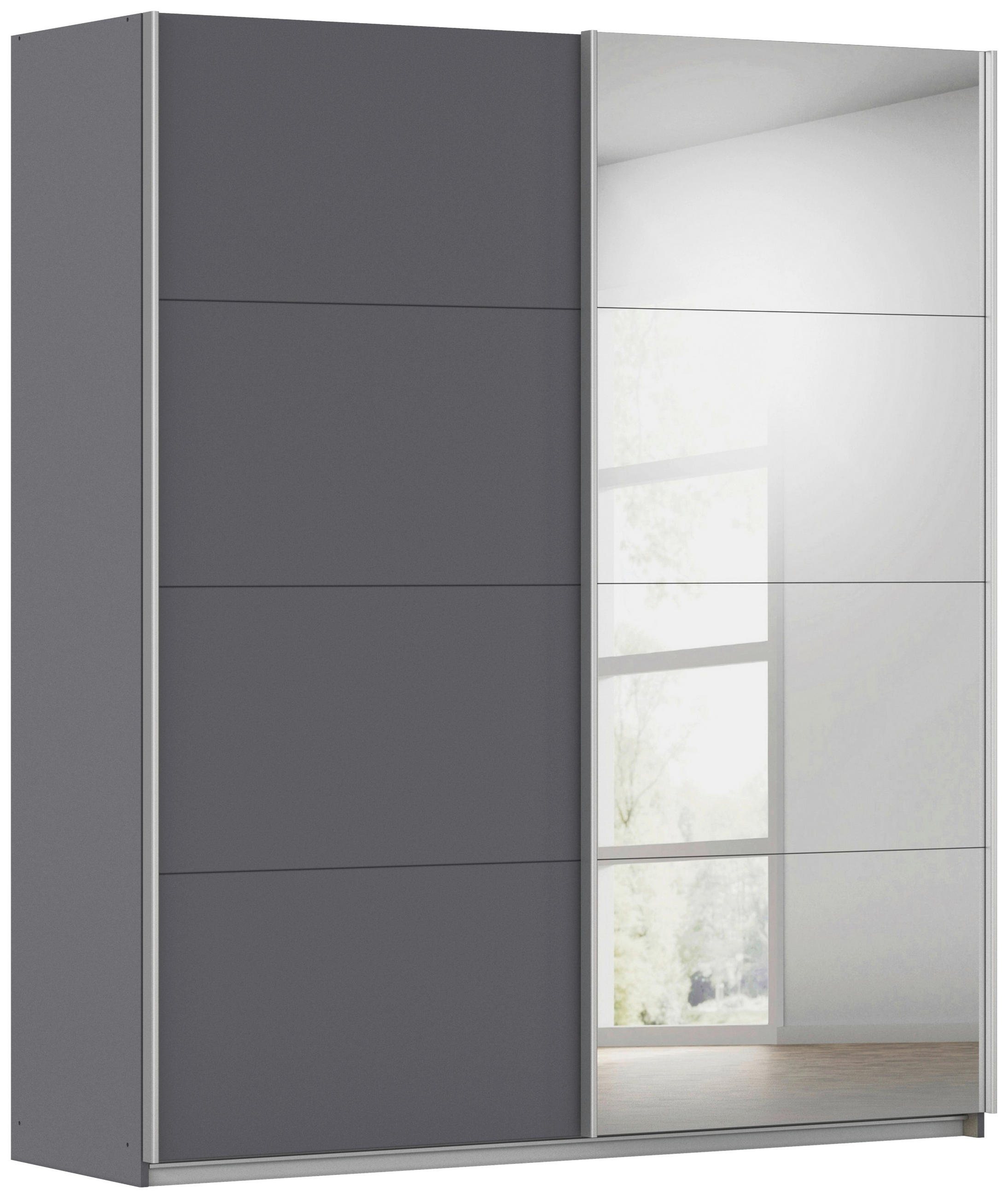 SCHWEBETÜRENSCHRANK 181/210/62 cm,  in Grau, 2 Tür(en)  - Alufarben/Grau, KONVENTIONELL, Holzwerkstoff/Kunststoff (181/210/62cm) - home24