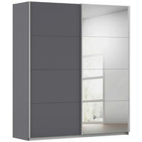 SCHWEBETÜRENSCHRANK 181/210/62 cm,  in Grau, 2 Tür(en)  - Alufarben/Grau, KONVENTIONELL, Holzwerkstoff/Kunststoff (181/210/62cm) - home24