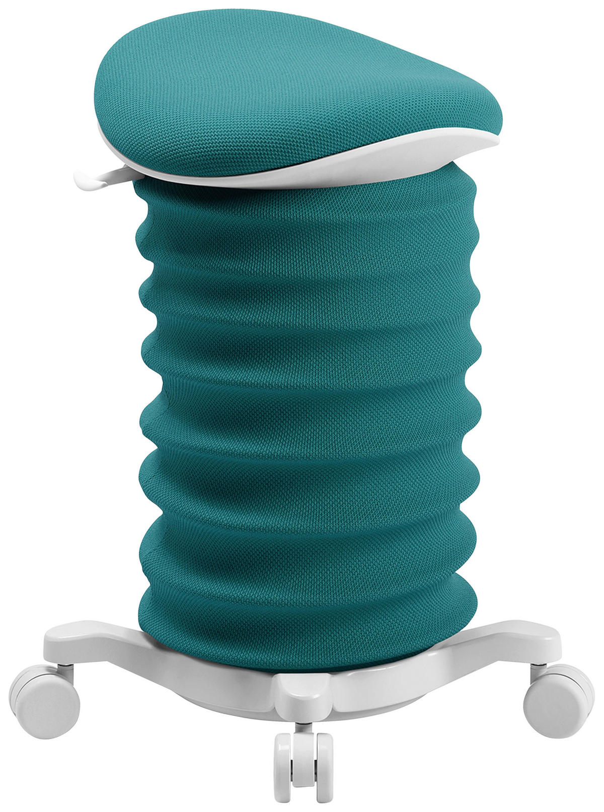 BÜROHOCKER Weiß, Petrol  - Petrol/Weiß, Design, Kunststoff/Textil (37,5/58-70/36cm) - Topstar
