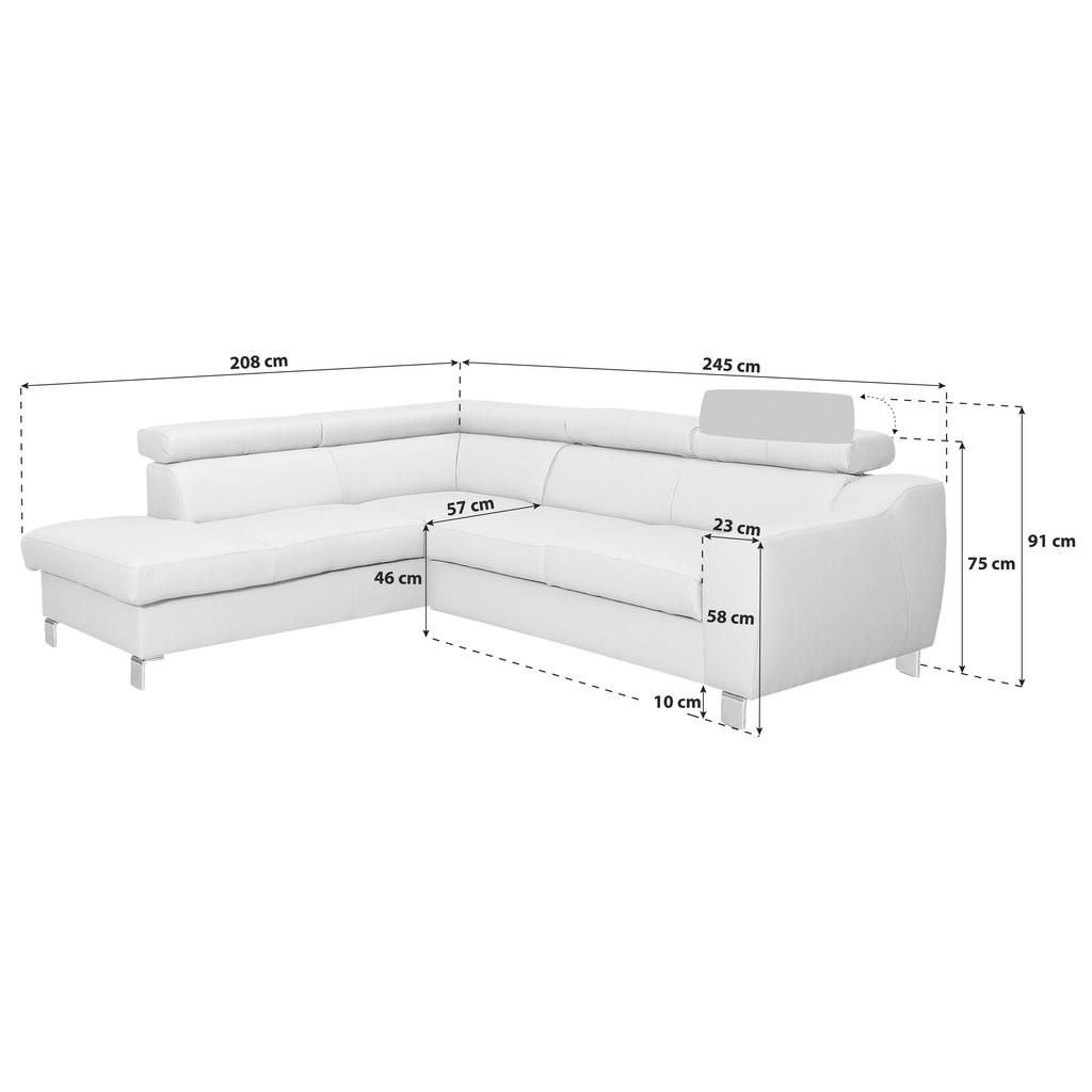 Thumbnail - Livetastic Ecksofa, Dunkelgrau, Textil, Buche, 4-Sitzer, Ottomane links, L-Form, 245x208 cm, Made in EU, Bettkasten erhä...