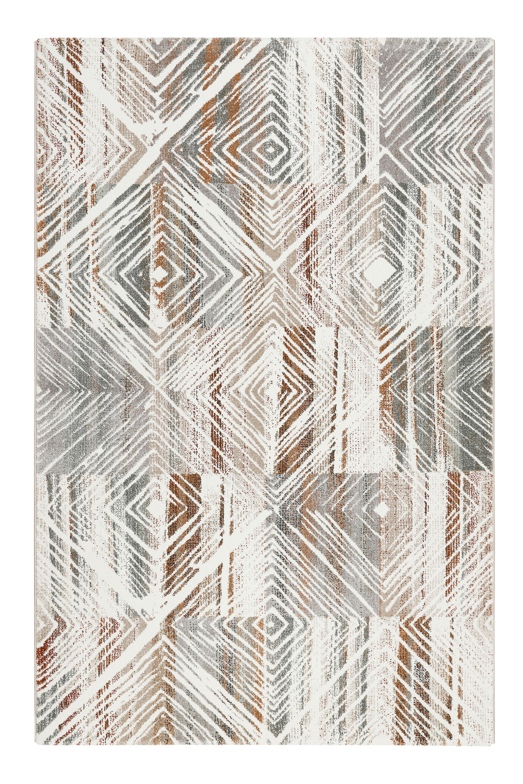 Esprit Webteppich Cuba Creme, Grau, Rost 120x170 cm
