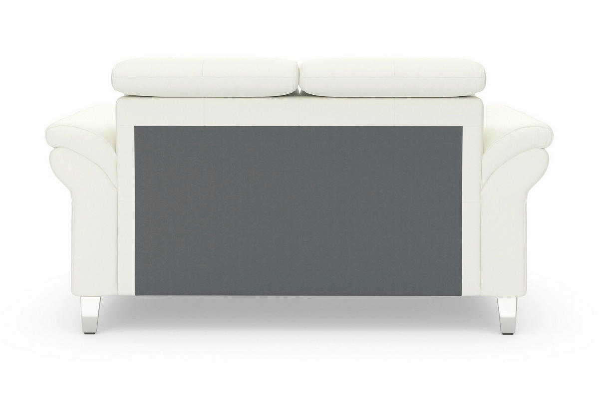 2-SITZER-SOFA ARNGAST E Weiß Echtleder  - Chromfarben/Weiß, Basics, Leder/Textil (156/84/93cm) - Sit & More