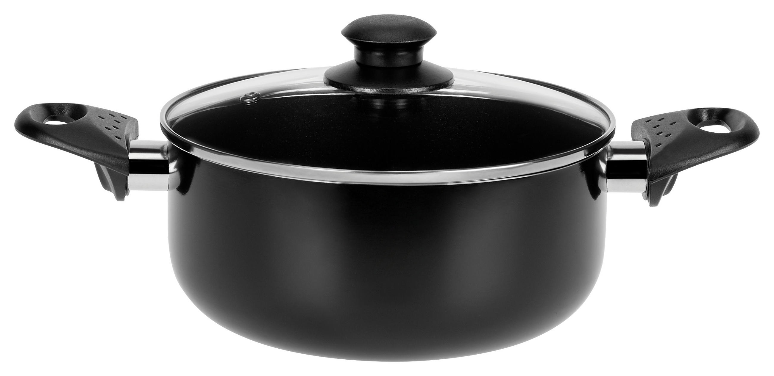 SET DE OALE 5 piese  - străveziu/negru, Basics, sticlă/metal - Luca Bessoni