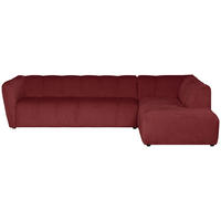 ECKSOFA Chenille Bordeaux  - Bordeaux/Schwarz, Design, Textil (290/218cm) - MID.YOU