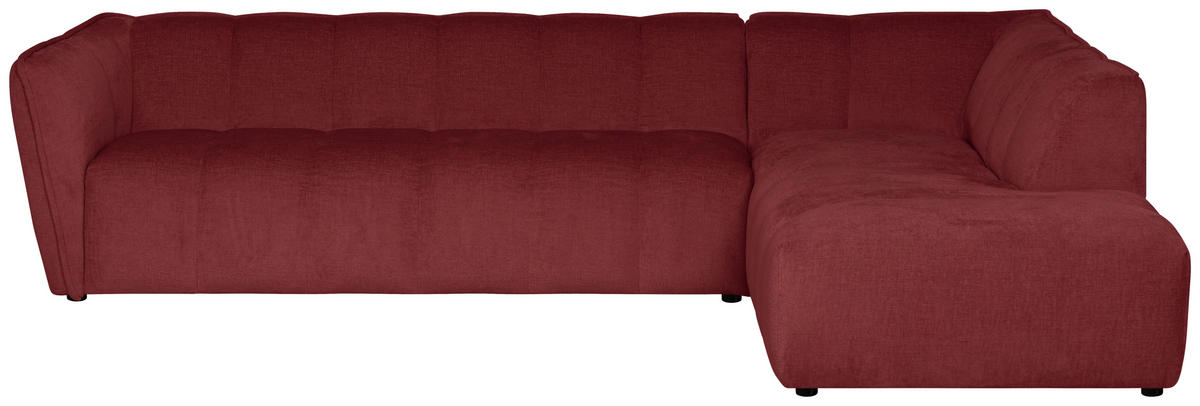 ECKSOFA Chenille Bordeaux  - Bordeaux/Schwarz, Design, Textil (290/218cm) - MID.YOU