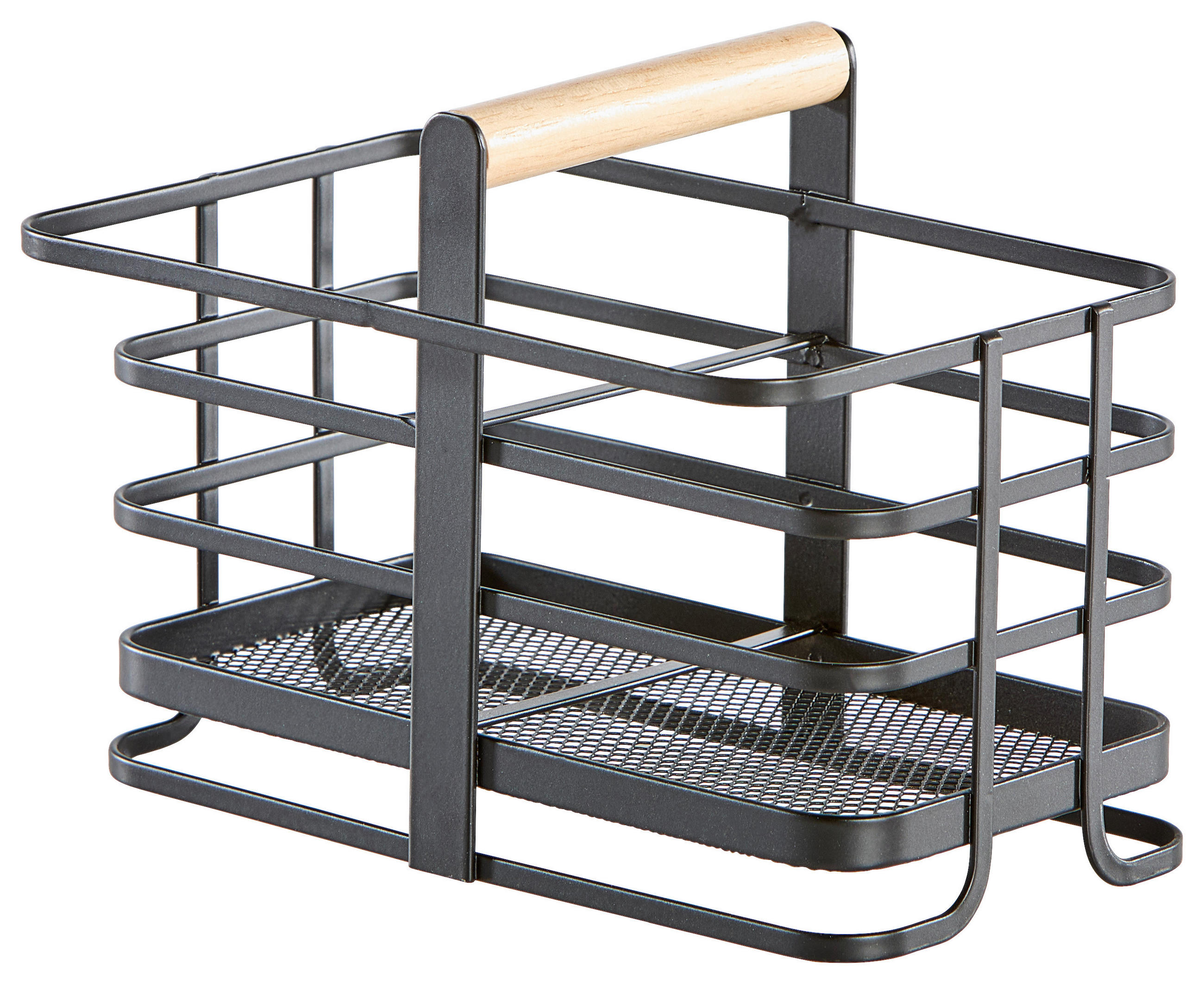 AUFBEWAHRUNGSKÖRBCHEN  - Schwarz/Naturfarben, Trend, Holz/Metall (18/10/14cm) - Homeware Profession.