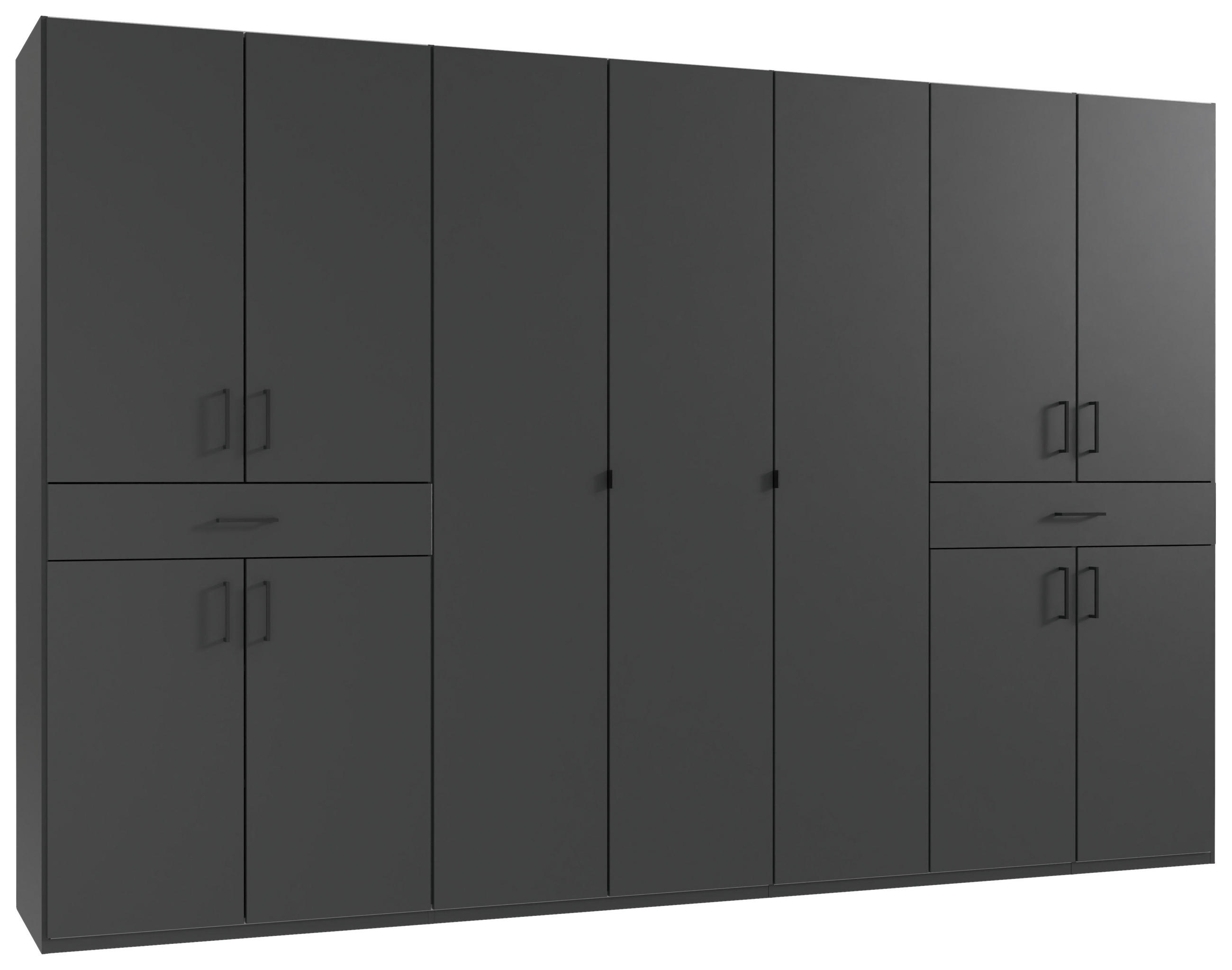 DREHTÜRENSCHRANK in Graphitfarben  - Schwarz/Graphitfarben, Konventionell, Holzwerkstoff/Kunststoff (313/208/58cm) - Carryhome