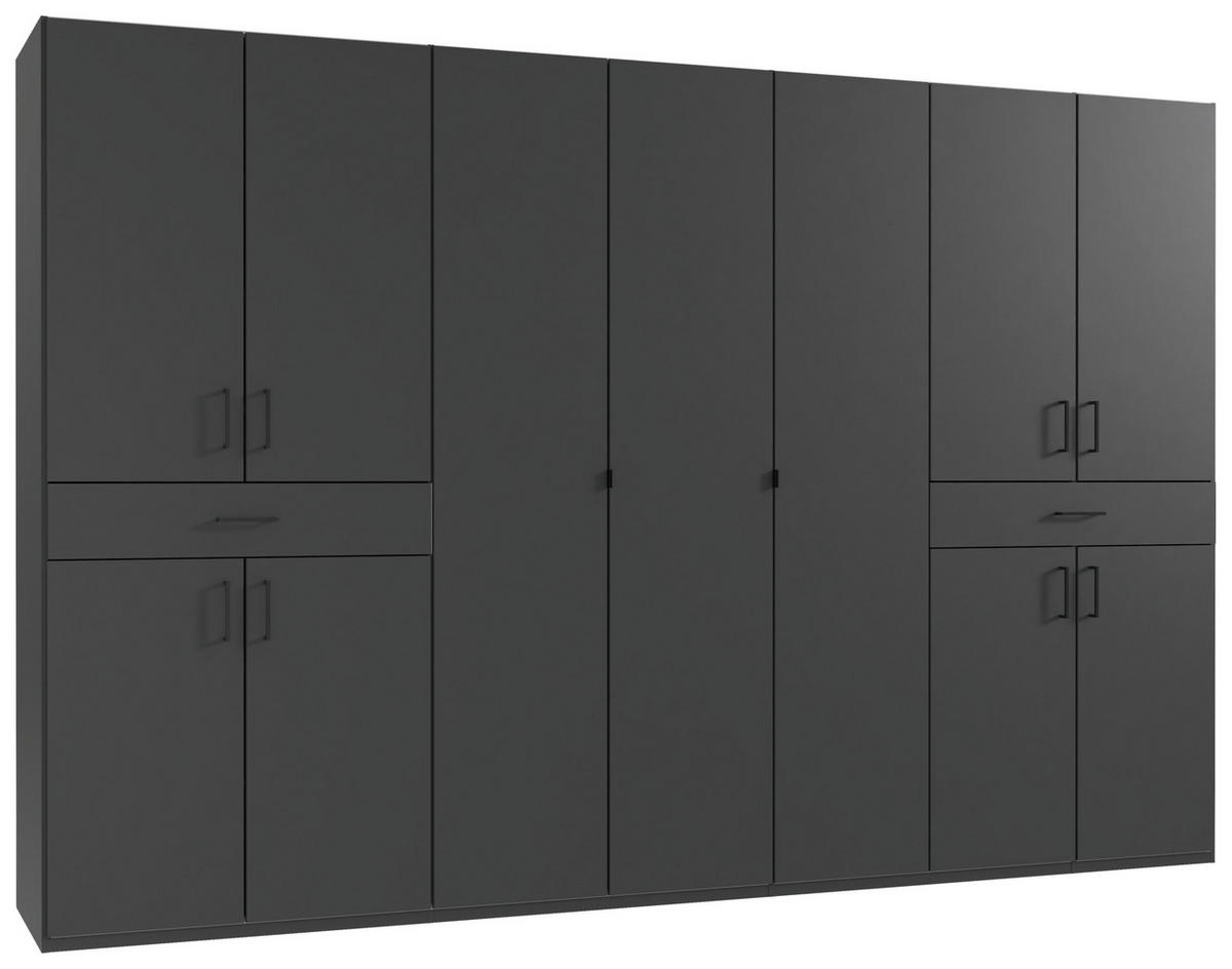 DREHTÜRENSCHRANK in Graphitfarben  - Schwarz/Graphitfarben, Konventionell, Holzwerkstoff/Kunststoff (313/208/58cm) - Carryhome
