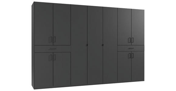 DREHTÜRENSCHRANK in Graphitfarben - Schwarz/Graphitfarben, KONVENTIONELL, Holzwerkstoff/Kunststoff (313/208/58cm) - Carryhome