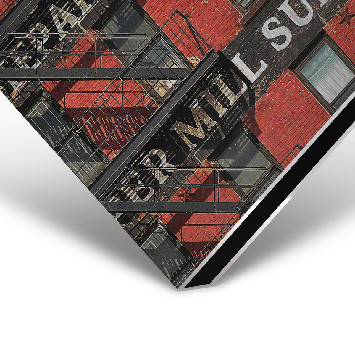 ALUMINIUMBILD Architektur 118/70 cm  - Rot/Schwarz, Design, Kunststoff/Metall (118/70cm)