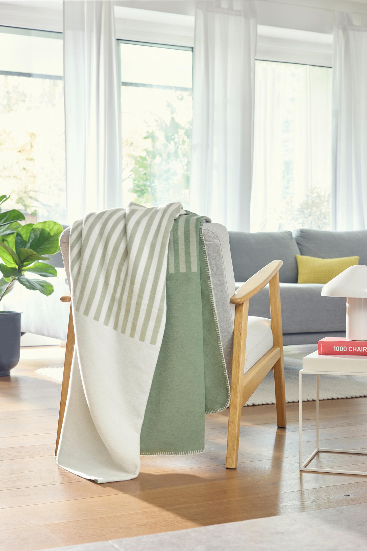 DECKE Novel 140/200 cm  - Salbeigrün/Thymiangrün, Design, Textil (140/200cm) - Novel