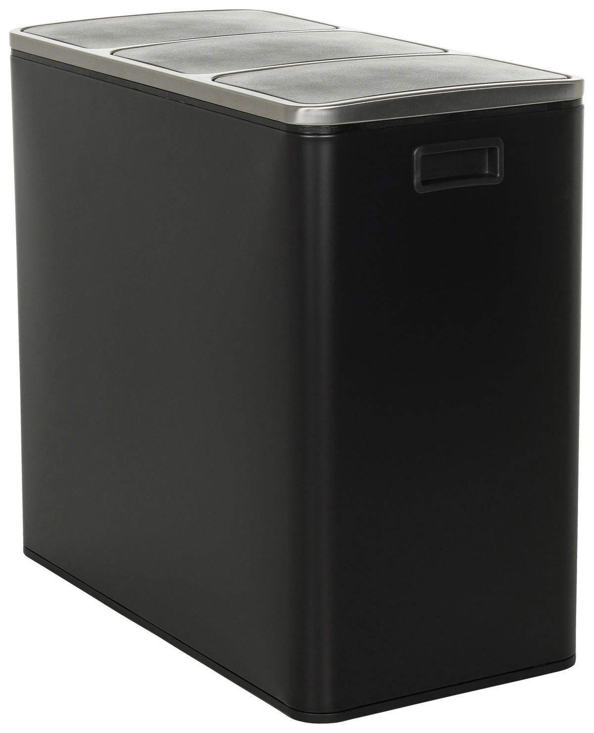 ABFALLSAMMLER 3 x 18  L  - Schwarz, MODERN, Kunststoff/Metall (61.0/56.0/31.5cm) - MID.YOU