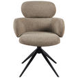 ARMLEHNSTUHL  in Eisen Webstoff  - Taupe/Schwarz, Design, Textil/Metall (64/88/62cm) - Novel