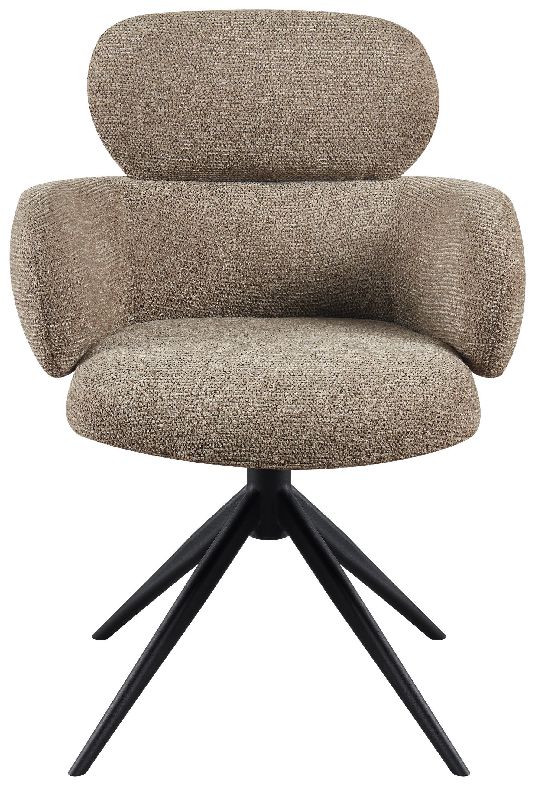 ARMLEHNSTUHL  in Eisen Webstoff  - Taupe/Schwarz, Design, Textil/Metall (64/88/62cm) - Novel