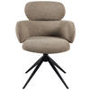 ARMLEHNSTUHL  in Eisen Webstoff  - Taupe/Schwarz, Design, Textil/Metall (64/88/62cm) - Novel
