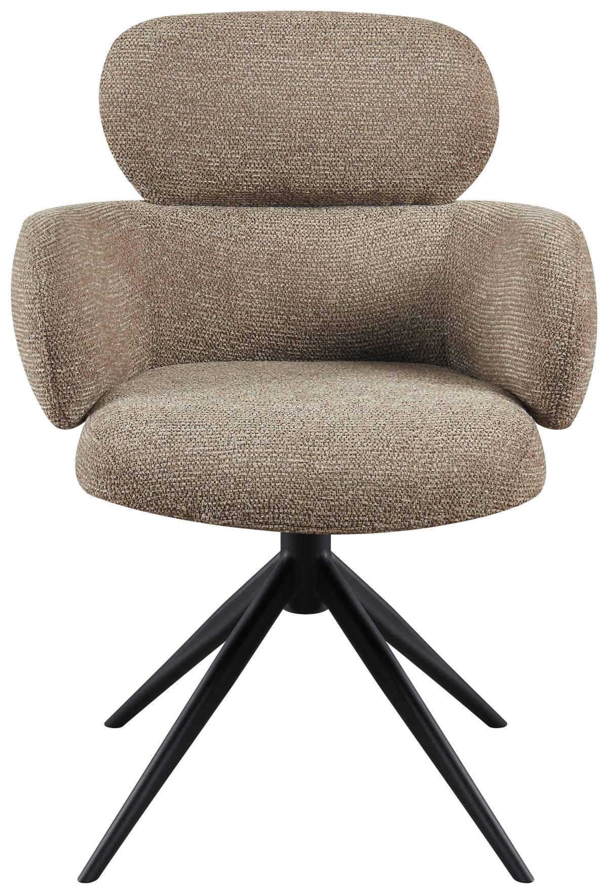 ARMLEHNSTUHL  in Eisen Webstoff  - Taupe/Schwarz, Design, Textil/Metall (64/88/62cm) - Novel