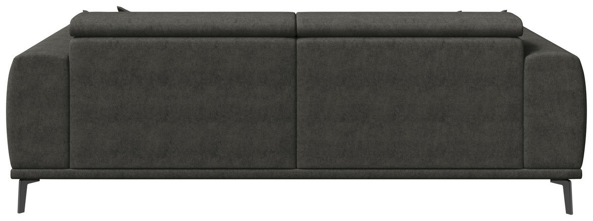 3-SITZER-SOFA Webstoff Dunkelgrau  - Dunkelgrau/Schwarz, KONVENTIONELL, Textil/Metall (240/80/110cm) - Carryhome