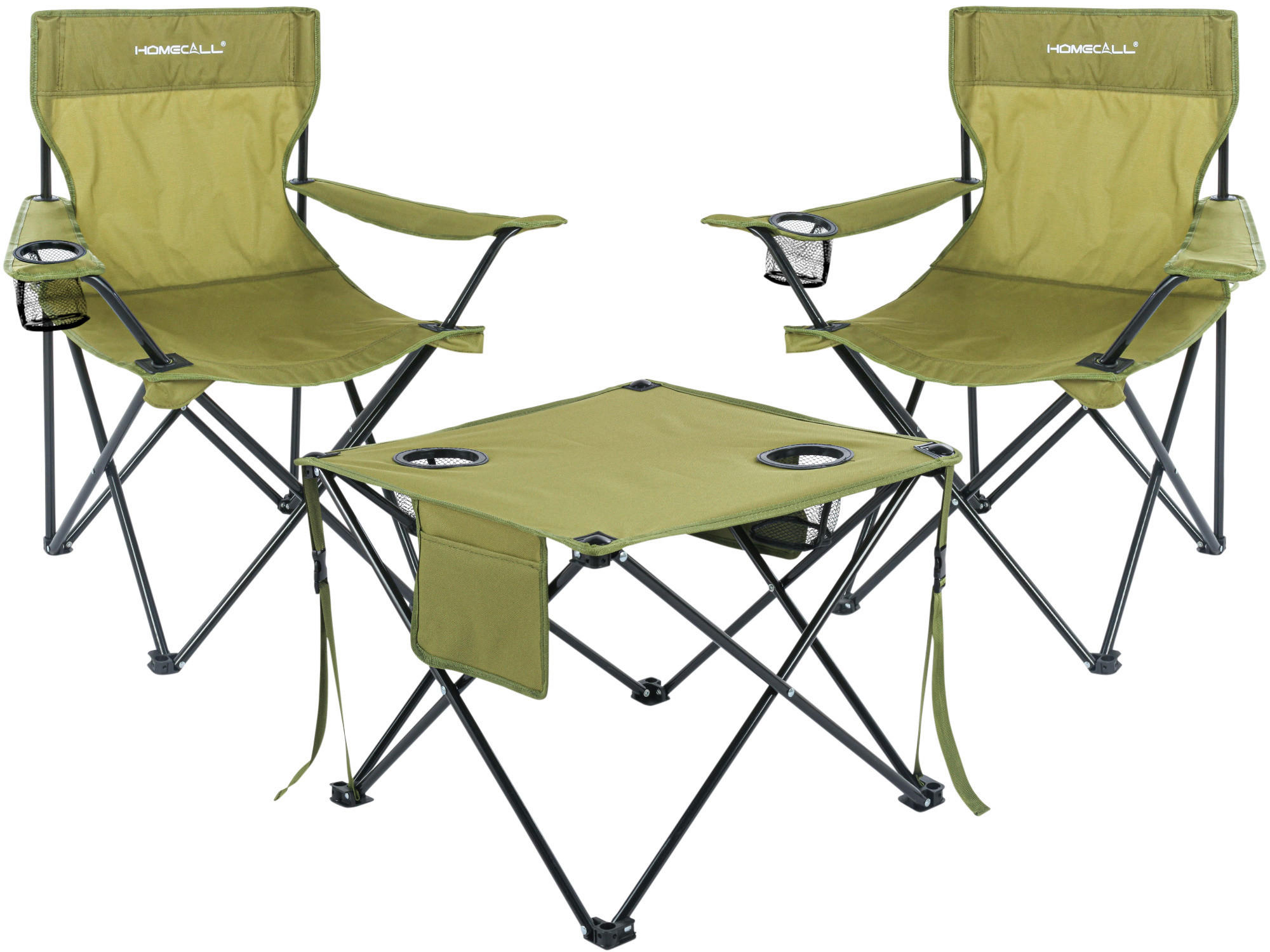 CAMPINGGARNITUR - Olivgrün, Basics, Textil/Metall (43/79/43cm) - Modante