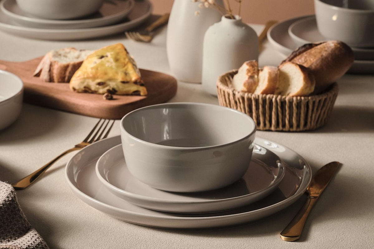 KOMBISERVICE Grau Colori grigio 24-teilig 6 Personen  - Grau, Trend, Keramik - Novel