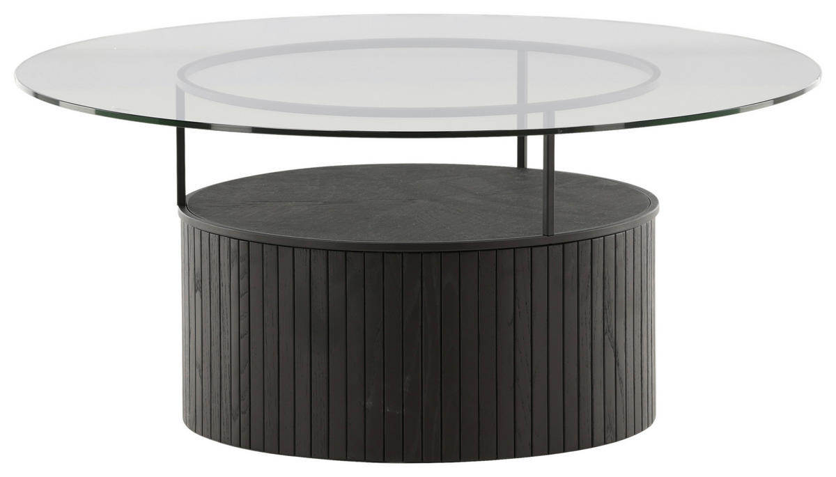 COUCHTISCH in Holz, Glas 90/90/40 cm  - Klar/Schwarz, Design, Glas/Holz (90/90/40cm) - Livetastic