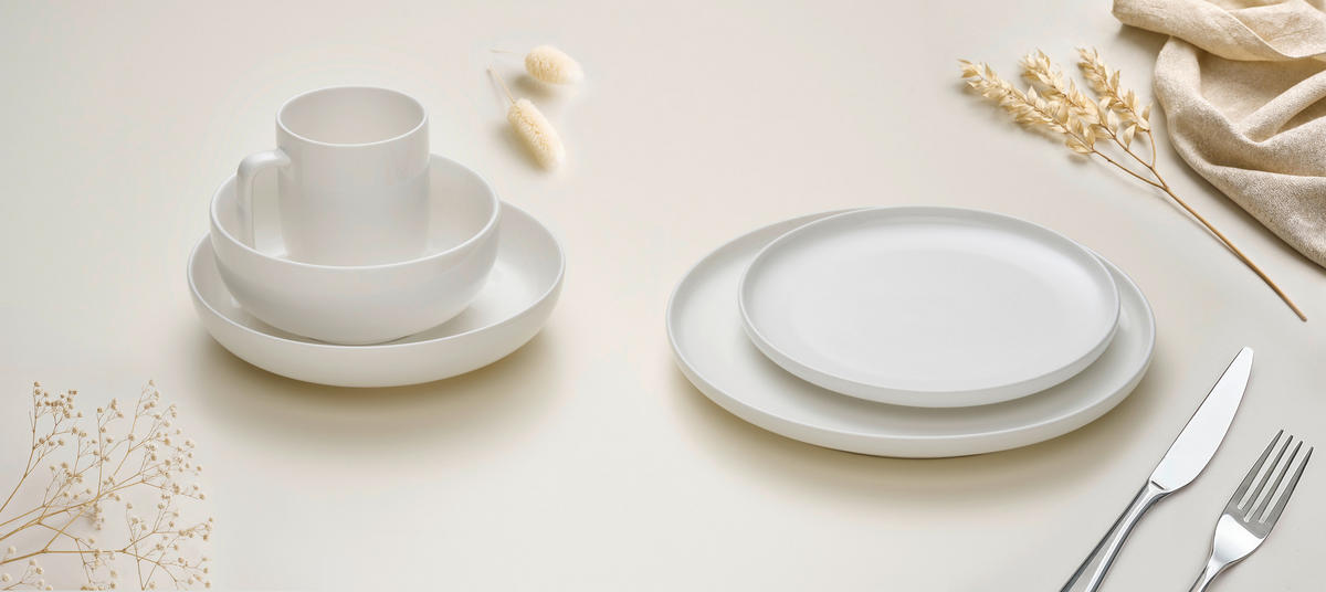 KOMBINOVANÁ SOUPRAVA 20dílné, porcelán keramika  - bílá, Trend, keramika - Dieter Knoll