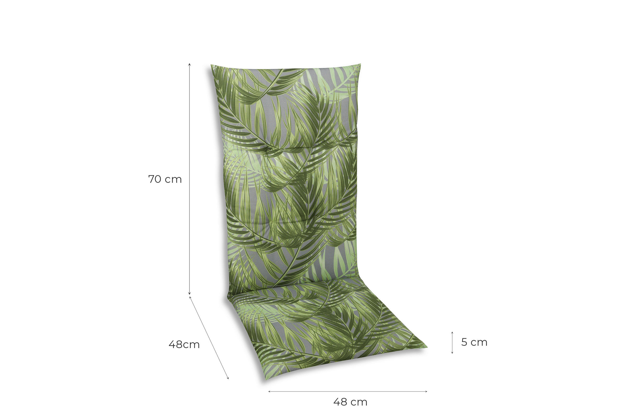 SESSELAUFLAGENSET Blätter  - Grau/Grün, KONVENTIONELL, Textil (48/5/118cm)
