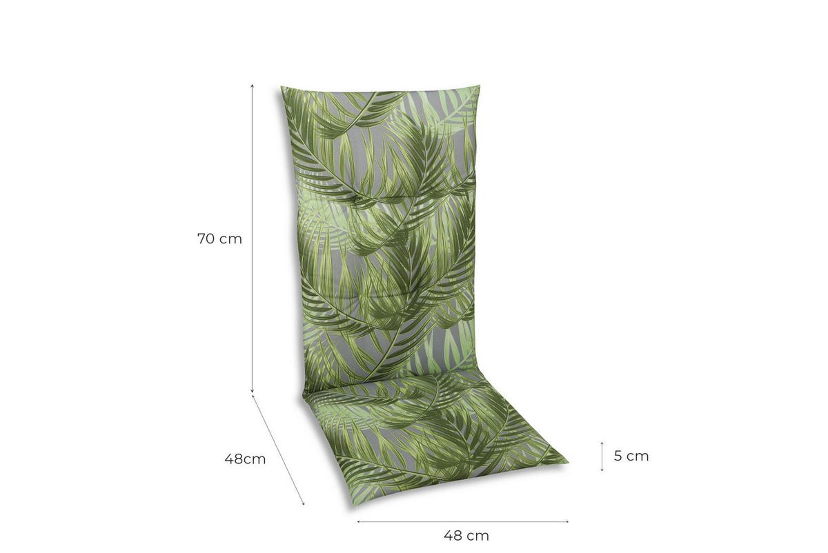 SESSELAUFLAGENSET Blätter  - Grau/Grün, KONVENTIONELL, Textil (48/5/118cm)