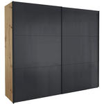 SCHWEBETÜRENSCHRANK  in Dunkelgrau, Eiche Artisan  - Dunkelgrau/Schwarz, KONVENTIONELL, Glas/Holzwerkstoff (250/216/68cm) - Hom`in