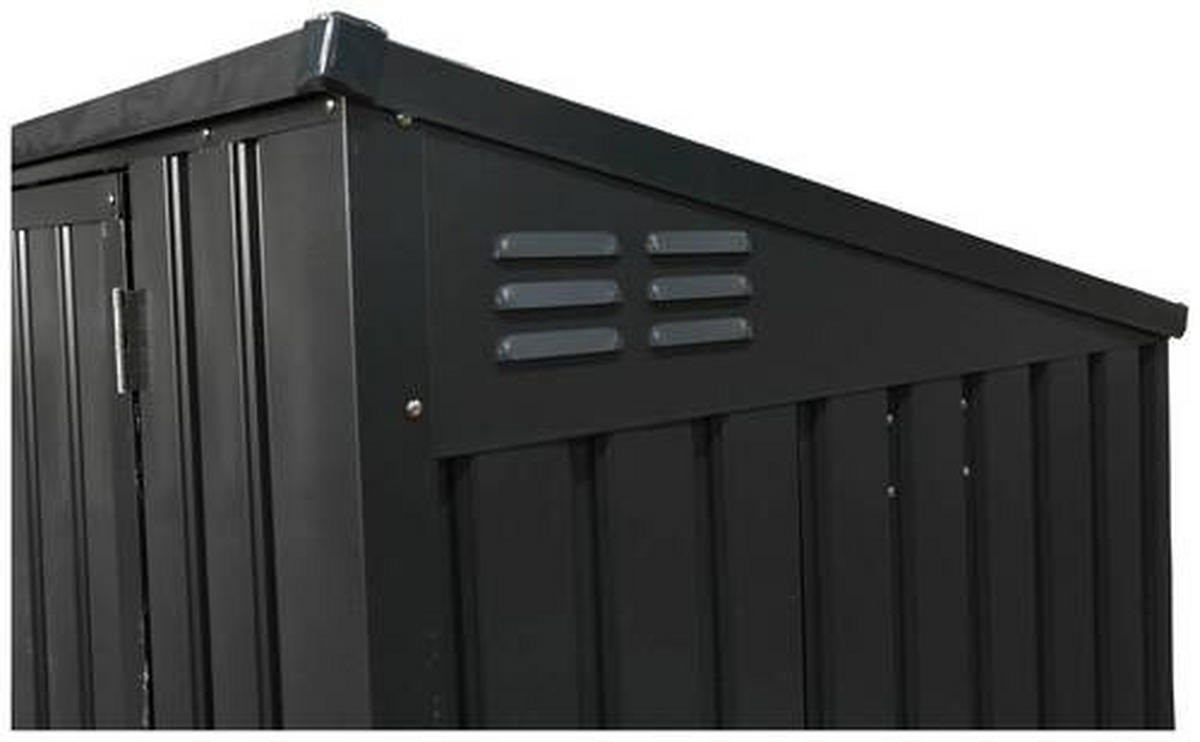 MÜLLTONNENBOX - Dunkelgrau, Basics, Metall (172/131/100cm) - Ambia Garden
