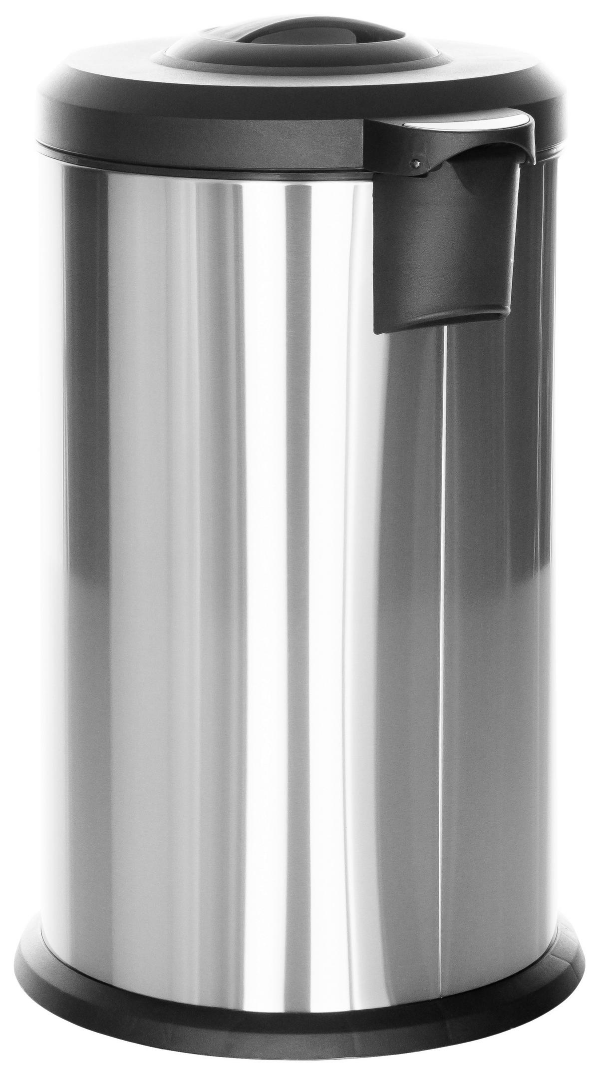 ABFALLSAMMLER 40 l  Metall  - Silberfarben/Schwarz, Basics, Kunststoff/Metall (38/62-96/38cm) - MID.YOU