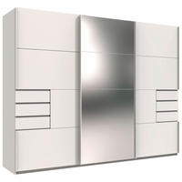 SCHIEBETÜRENSCHRANK 270/210/64 cm,  in Klar, Weiß, 3 Tür(en)  - Klar/Weiß, KONVENTIONELL, Glas/Holzwerkstoff (270/210/64cm) - P & B