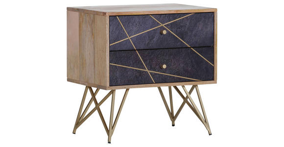 KOMMODE in 60/60/40 cm - Dunkelgrau/Messingfarben, Design, Holz/Holzwerkstoff (60/60/40cm) - Landscape