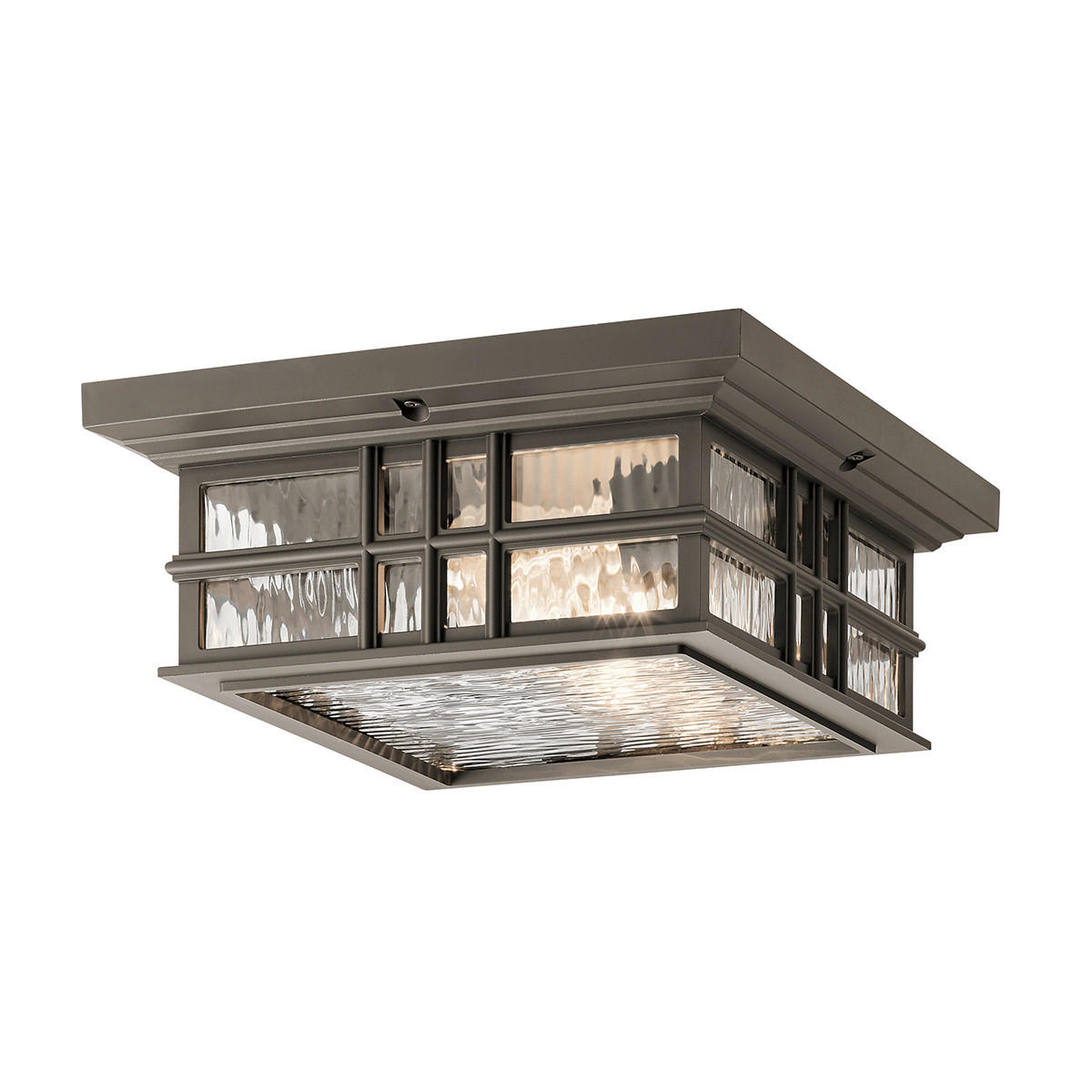VONKAJŠIE STROPNÉ SVIETIDLO, 30.5/13.2 cm  - bronzová, Konventionell, sklo (30.5/13.2cm) - Elstead Lighting