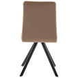 STUHL  in Eisen Lederlook, Mikrofaser Metall, Textil  - Beige/Schwarz, MODERN, Textil/Metall (47/92/60cm) - Cantus