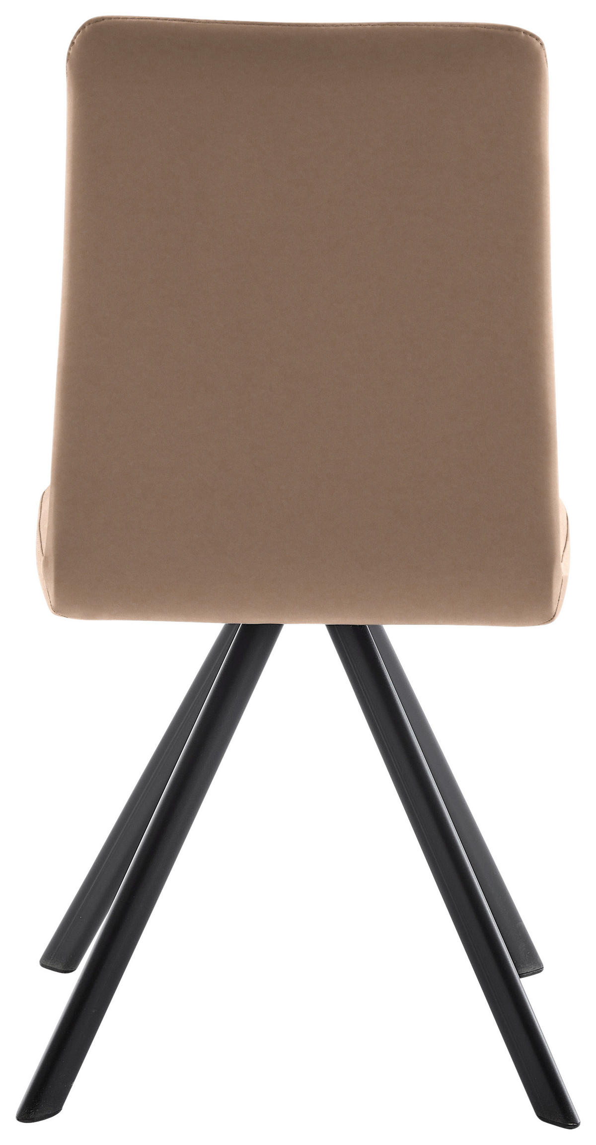 STUHL  in Eisen Lederlook, Mikrofaser Metall, Textil  - Beige/Schwarz, MODERN, Textil/Metall (47/92/60cm) - Cantus