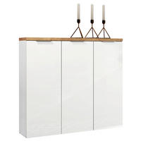 SCHUHSCHRANK  in 120/115/34 cm  - Eichefarben/Alufarben, Design, Holzwerkstoff/Kunststoff (120/115/34cm) - Xora
