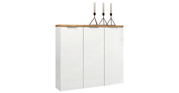 SCHUHSCHRANK in 120/115/34 cm - Eichefarben/Alufarben, Design, Holzwerkstoff/Kunststoff (120/115/34cm) - Xora