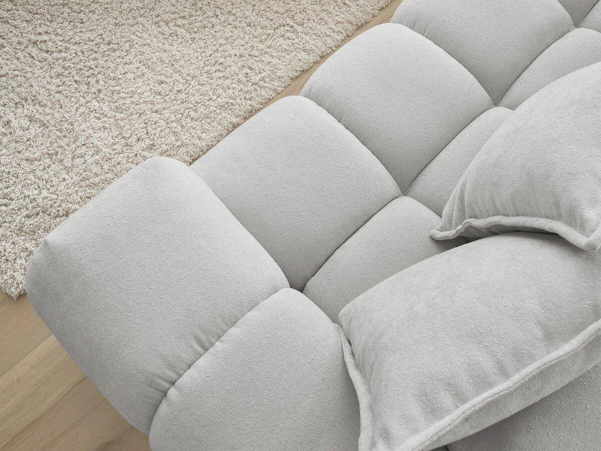 ECKSOFA Ottomane links  EVEREST Hellgrau Struktur  - Hellgrau/Schwarz, MODERN, Kunststoff/Textil (210/352cm)