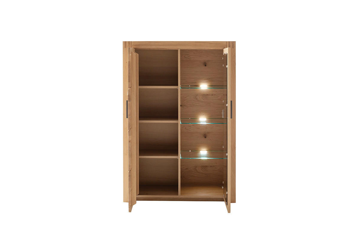 HIGHBOARD  in 97/139/37 cm  - Eichefarben/Anthrazit, Design, Glas/Holz (97/139/37cm) - Livetastic