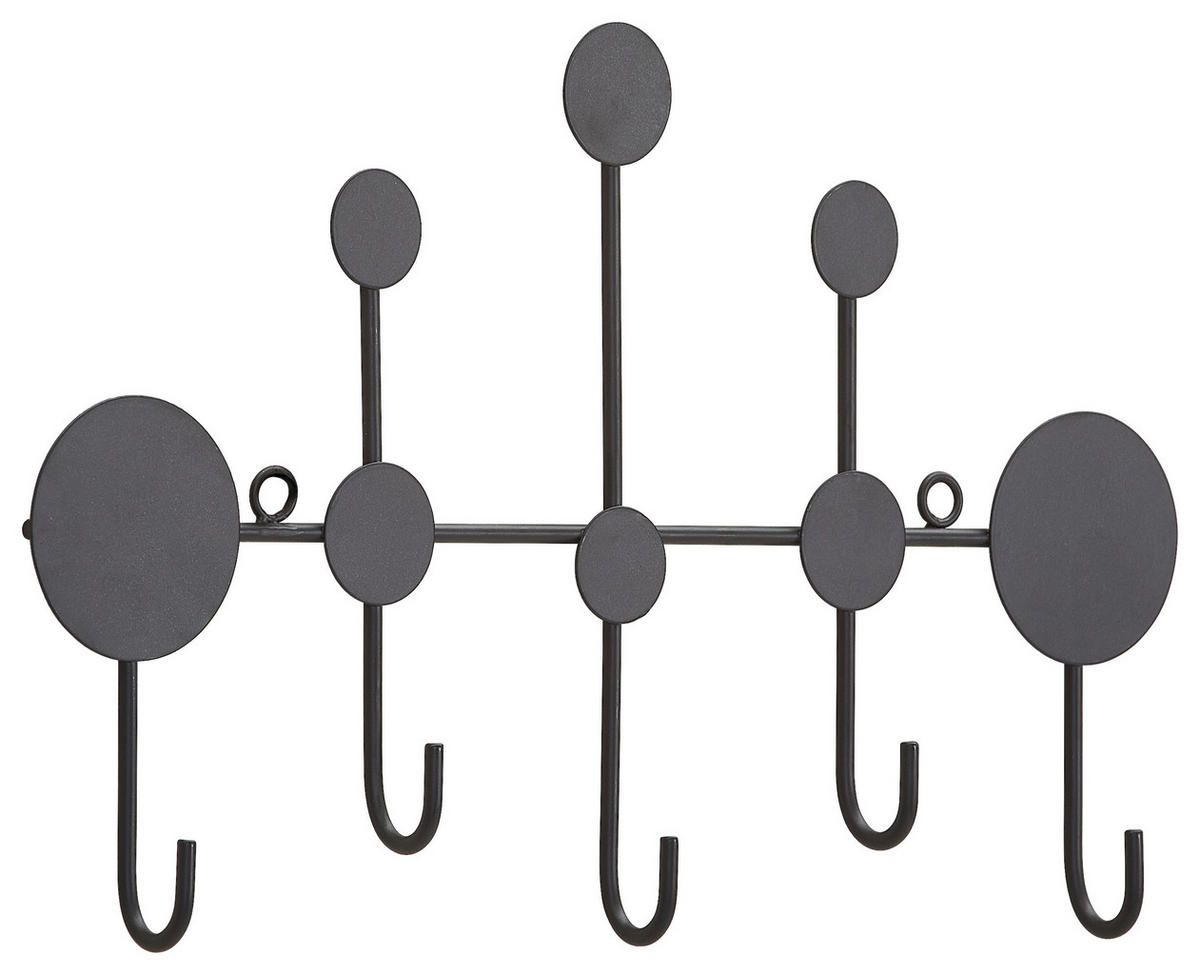 HAKENLEISTE  in Schwarz  - Schwarz, Trend, Metall (32/19,5/3cm) - Carryhome