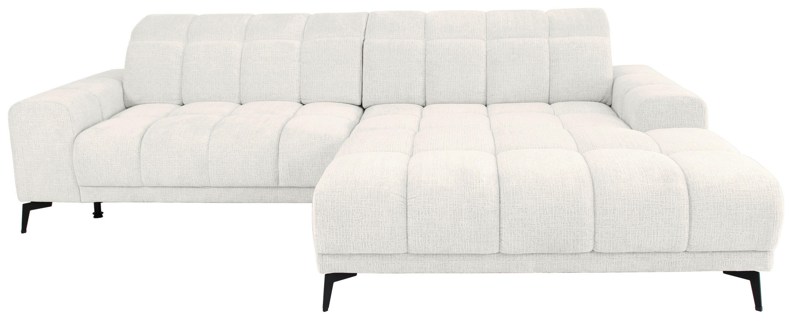 ECKSOFA inkl.Funktionen Beige Chenille  - Beige/Schwarz, MODERN, Textil/Metall (300/195cm) - Xora