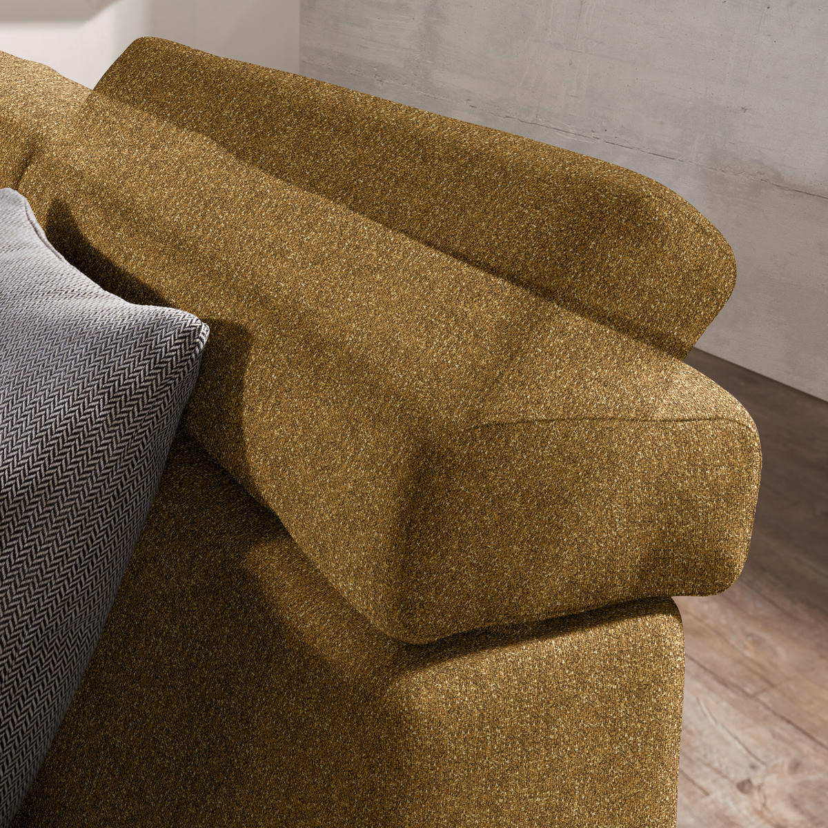 ECKSOFA  in Mikrovelours Senfgelb  205/288 cm  - Senfgelb/Alufarben, Design, Textil (205/288cm) - Sedda