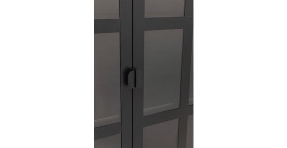 VITRINE in Schwarz - Schwarz, Design, Glas/Metall (120/110/35cm) - Xora