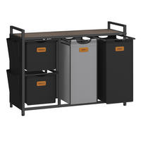WÄSCHEKORB - Schwarz/Braun, MODERN, Textil/Metall (98,6/80,5/33cm) - MID.YOU