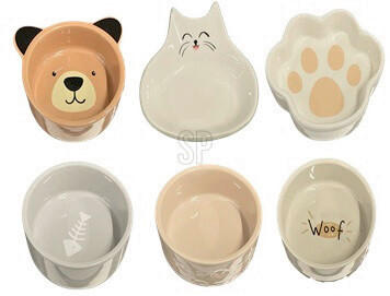 FUTTERNAPF - Beige/Grauweiß, Basics, Keramik (12,5/4,5/12,5cm)
